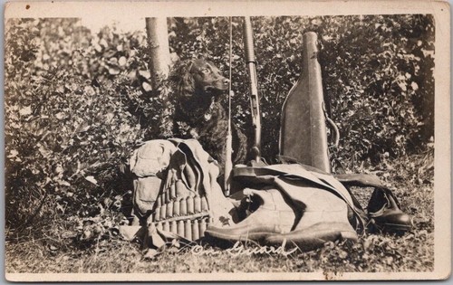 Cartolina epoca caccia rppc - d'epoca,